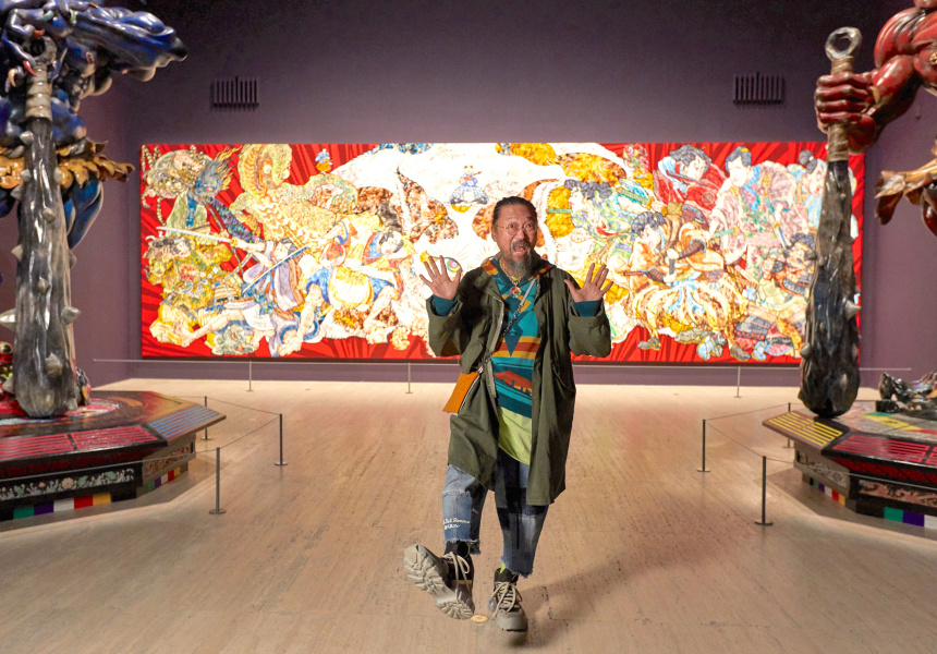 Takashi Murakami in the exhibition Japan supernatural at the Art Gallery of New South Wales, Sydney
Artwork: ©︎ 2019 Takashi Murakami/Kaikai Kiki Co., Ltd. All Rights Reserved.
