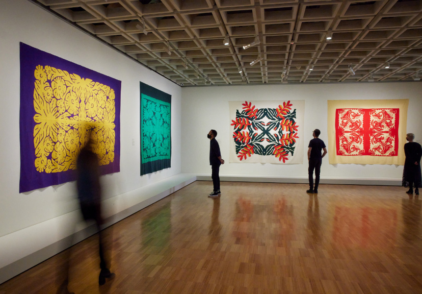 Matisse Alive installation view featuring Tivaevae display at the Art Gallery of New South Wales
