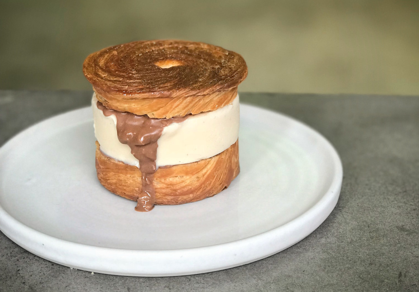 A Lune Croissant and Piccolina “Ice Cream Sandwich”