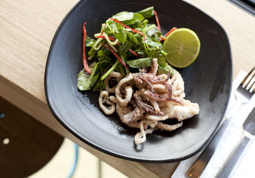 Salt and Pepper Calamari with soy and lime dressing
