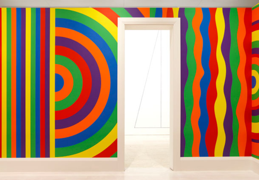 Sol LeWitt Wall drawing #1091: arcs, circles and bands (room) 2003, painted room on 4 walls, Art Gallery of NSW © Estate of Sol LeWitt
