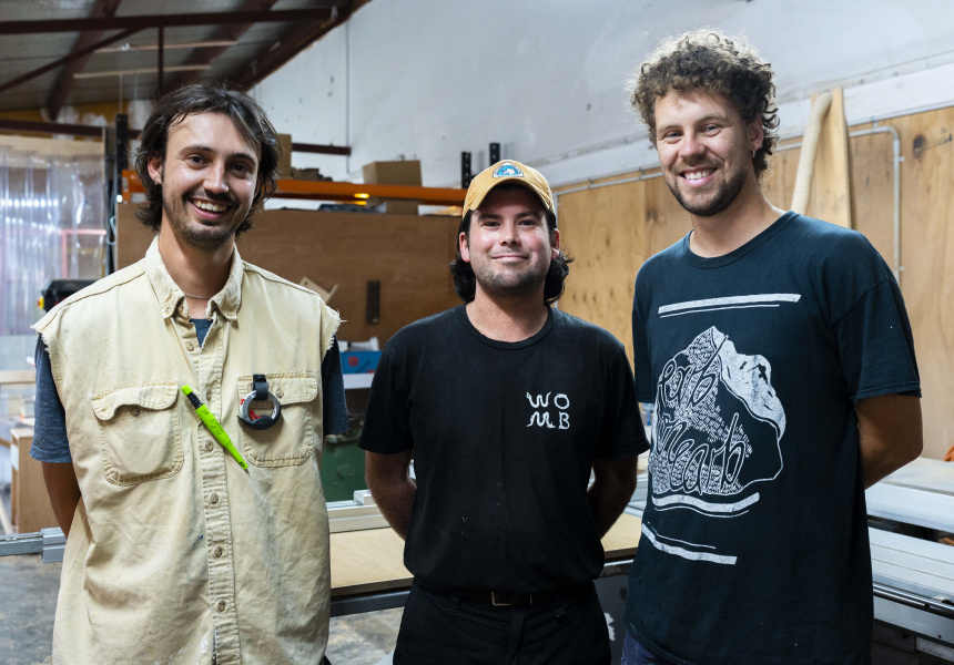 Hedge Furniture founder Abe Hollingsworth (far right) with Ciaran Banks (left) and Toby Dykes (centre)
