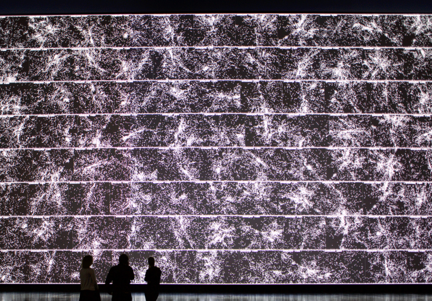 Ryoji Ikeda, The Planck Universe [macro], 2015
