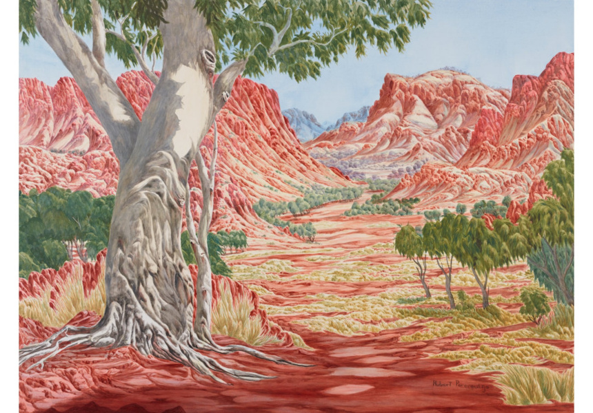 Hubert Pareroultja, Tjoritja (West MacDonnell Ranges, NT), acrylic on canvas, 183 x 244 cm © the artist
