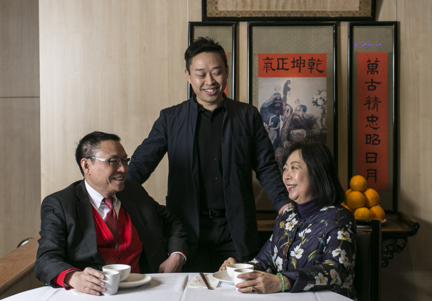 Eric and Linda Wong, with son Billy in the middle
