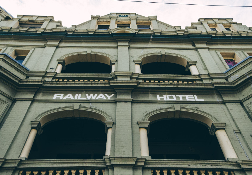 The Railway Hotel during its reno
