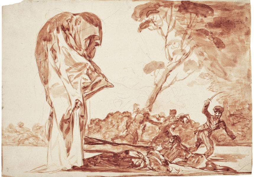 Francisco Goya, Folly of fear c. 1815–19
preparatory drawing for Los Disparates, plate 2
brush and red wash over traces of red chalk
Museo Nacional del Prado, Madrid
Photo © Photographic Archive. Museo Nacional del Prado, Madrid
