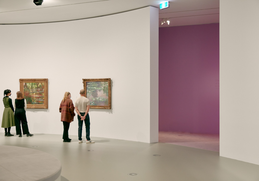 Visitors in French Impressionism from the Museum of Fine Arts, Boston at NGV International, Melbourne from 25 June – 3 October 2021. 
