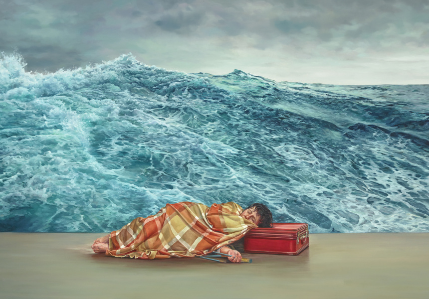 Julia Ciccarone, The sea within, oil on linen,
101.5 x 183.5cm
© the artist. Sitter: Julia Ciccarone
