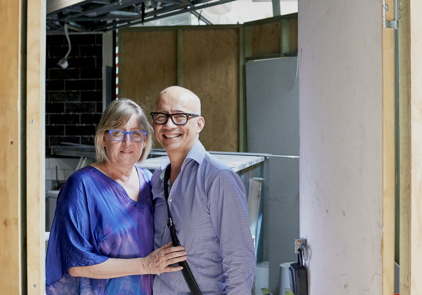 Dello Mano's Deborah and Bien Peralta at the site of their upcoming New Farm store.

