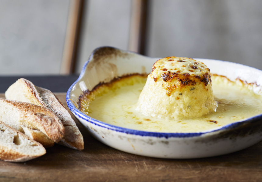 Recipe Double Cooked Goats Cheese Soufflé by Neds Bake