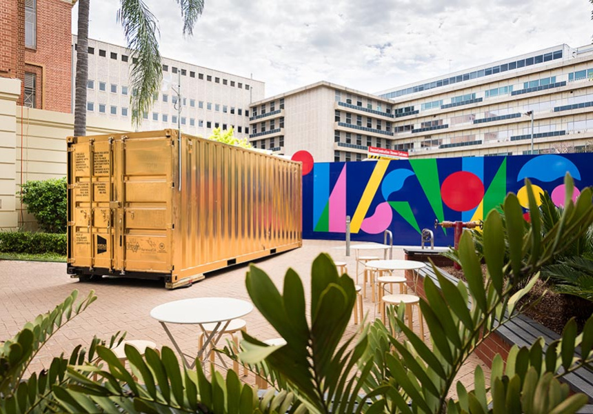 What’s Inside This Curious Gold Shipping Container?
