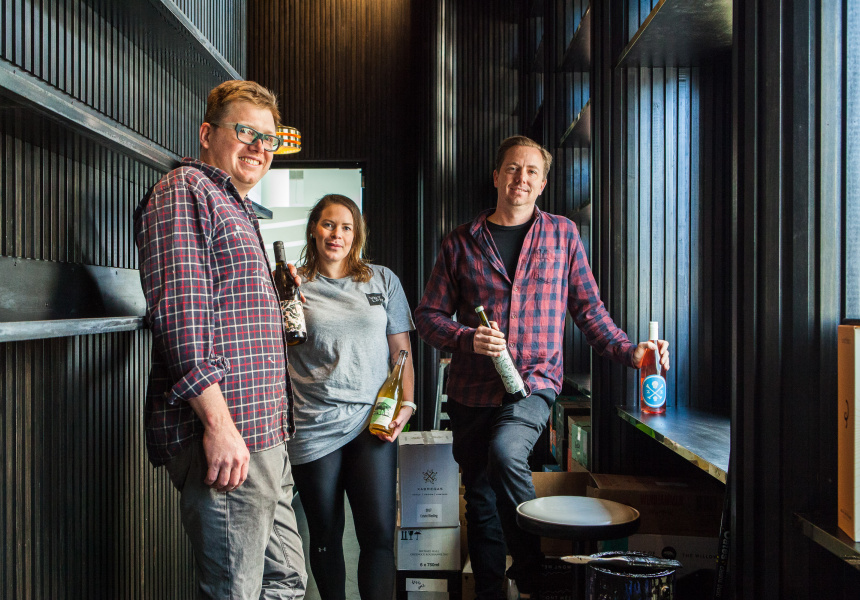 Michael, Rachael Niall and Brett Robinson of Tiny's Liquor Emporium.
