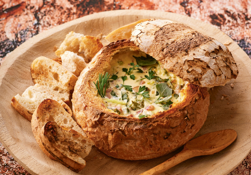 Recipe Make A Crowd Pleasing Classic Cob Loaf Even More Australian With Native Warrigal Greens 0024