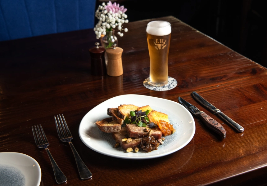 Story Bridge Hotel: Pork belly & pistachio terrine
