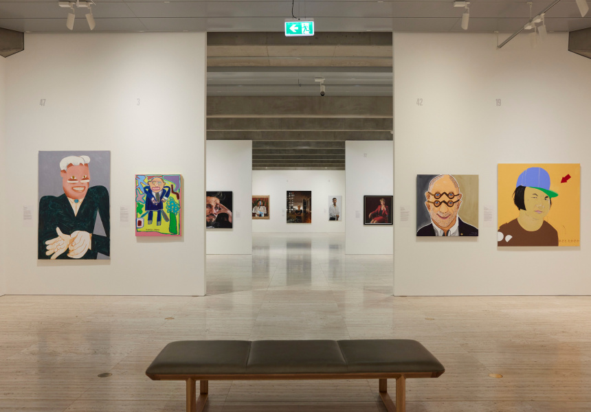 Installation view of the ‘Archibald, Wynne and Sulman Prizes 2021’ exhibition at the Art Gallery of New South Wales, 5 June – 26 September 2021.
