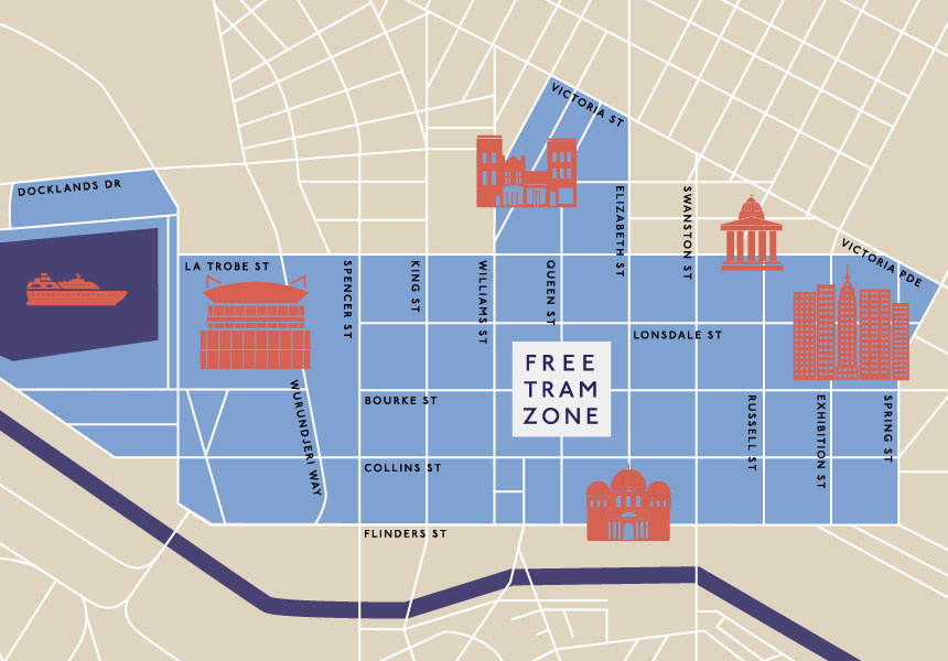 Free Tram Zone Melbourne Map Eat, See, Do For $7.52