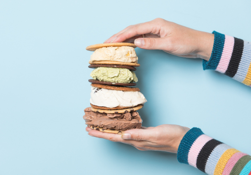 Ice-cream sandwiches available at the Broadsheet x Connoisseur Food and Design Weekend
