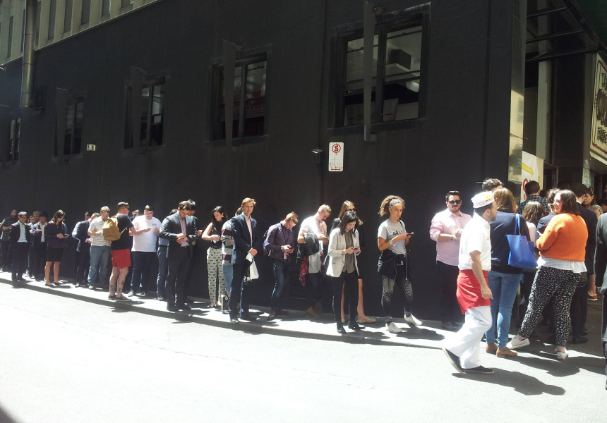 The last In-N-Out Burger pop-up in Melbourne in 2014
