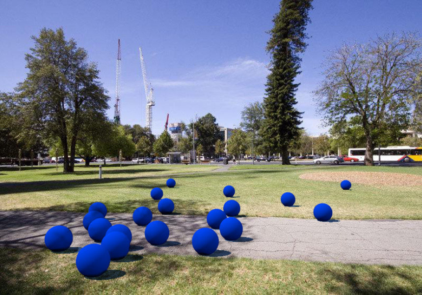 translucent blue spheres uk sky