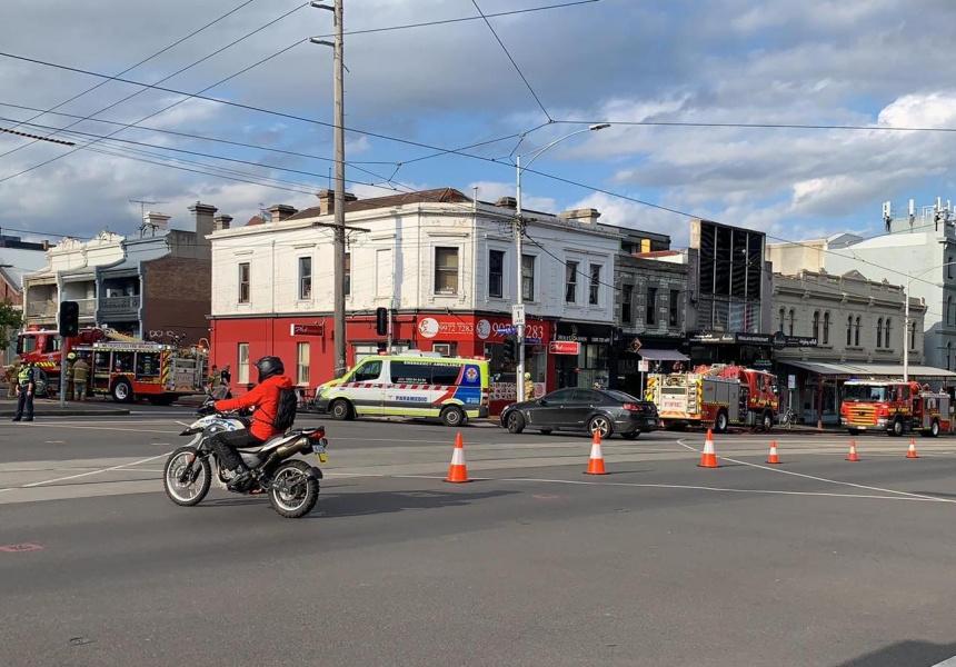 Parts of Victoria Street were closed on Friday as the fire was brought under control.
