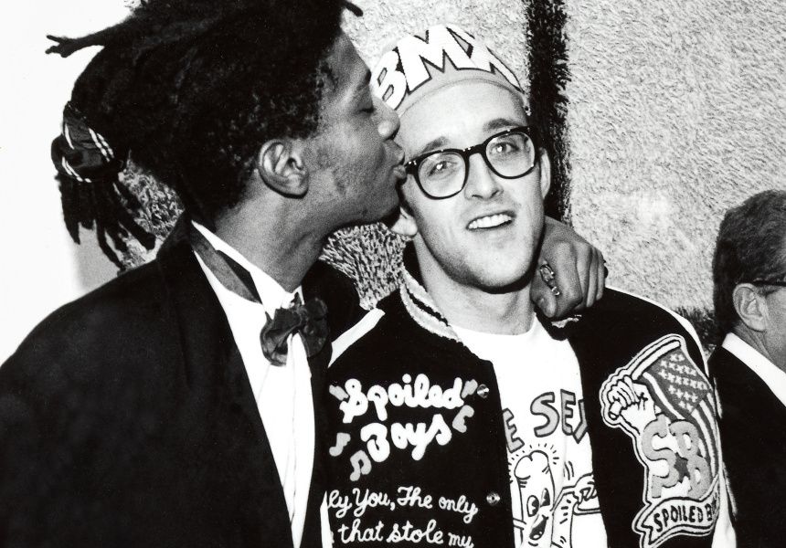 Keith Haring and Jean-Michel Basquiat at the opening reception for Julian Schnabel at the Whitney Museum of American Art, New York, 1987
Photo: © George Hirose
