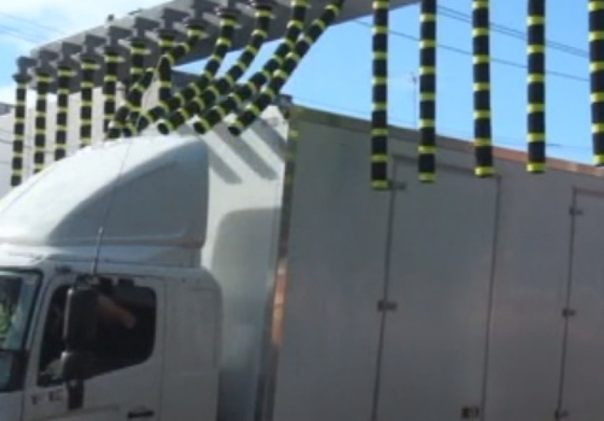 3AW radio testing the new Montague Street Bridge safety measures this morning.
