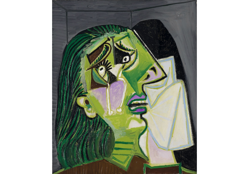 Pablo Picasso
Spanish 1881–1973
Weeping woman 1937
oil on canvas
55.2 x 46.2 cm
National Gallery of Victoria
Purchased by donors of The Art Foundation of Victoria, with the assistance of the Jack and Genia Liberman family, Founder Benefactor, 1986
© Succession Picasso/Copyright Agency, 2022 Photo: NGV

