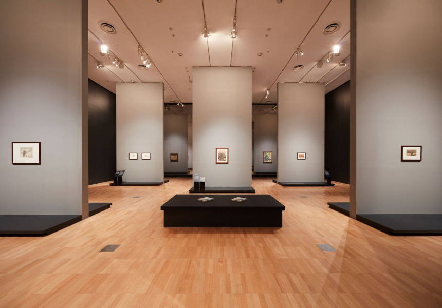 Installation view of Van Gogh and the Seasons at the National Gallery of Victoria 
