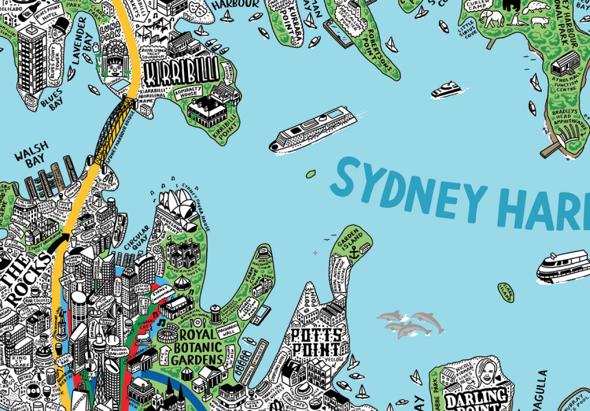 Map Of Sydney Harbour An Endearing Intricate Map Of Sydney, As Seen Through Fresh Eyes