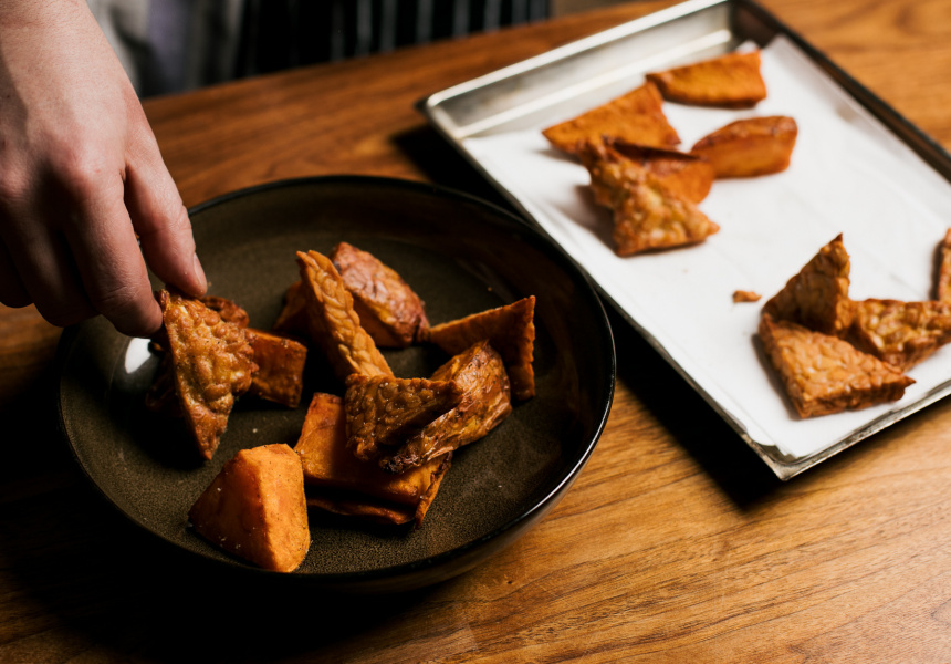 Recipe: Kingsley Heron's Thai Yellow Curry With Tempeh, Crispy Chickpeas and Fried Sweet Potato