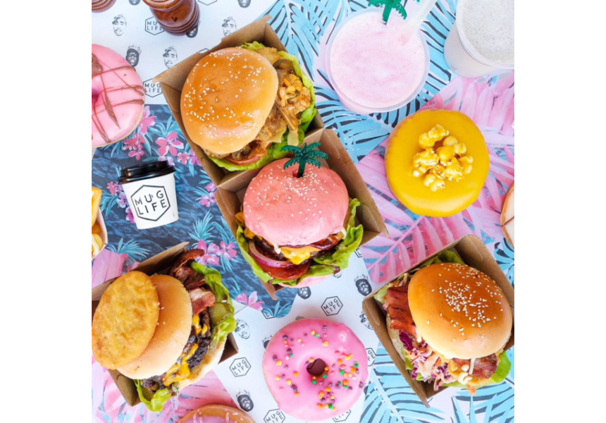 Mug Life Cafe Launches a PinkBun Burger
