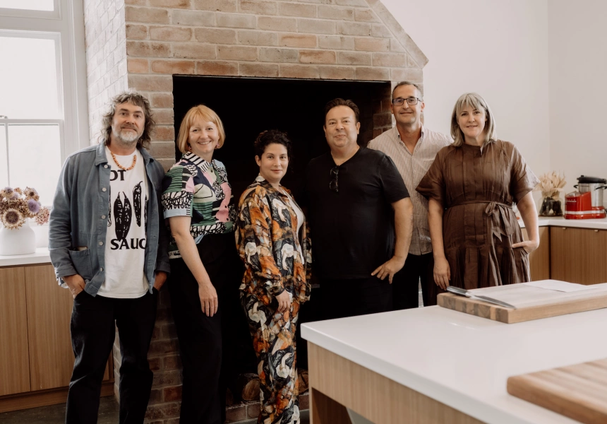 L–R: Adam James, Jac Semmler, Analiese Gregory, Peter Gilmore, Rodney Dunn, Natalie Paull
