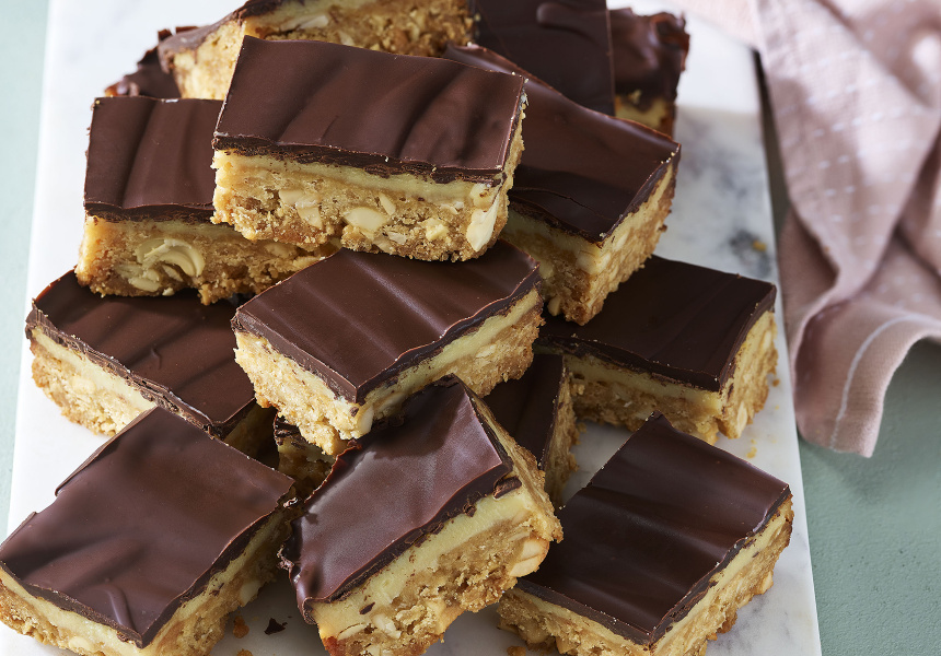 Recipe: Crispy Cashew Caramel Slice by Vanya Insull of VJ Cooks