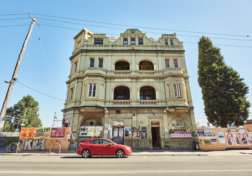 The Railway Hotel during its reno
