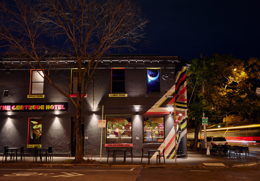 Neon Neighbourhood Pub The Gertrude Hotel, by Fitzroy Royalty Tracey Lester, Is a Living Artwork for the Publican