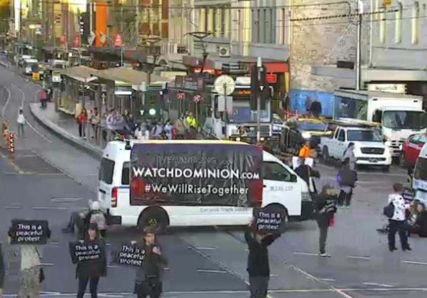 Animal Rights Protest Shuts Down Flinders Street Intersection