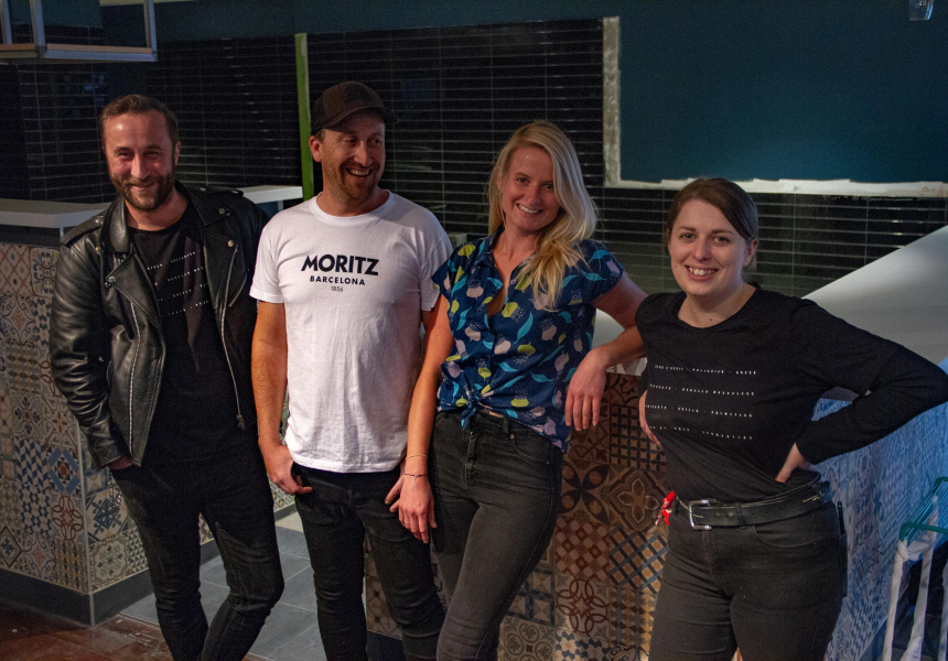 Martin Swindells (chef), Dan Morris, Emma Ferguson (co-owners) and Rachael Hughes (venue manager) of Los Bravos.
