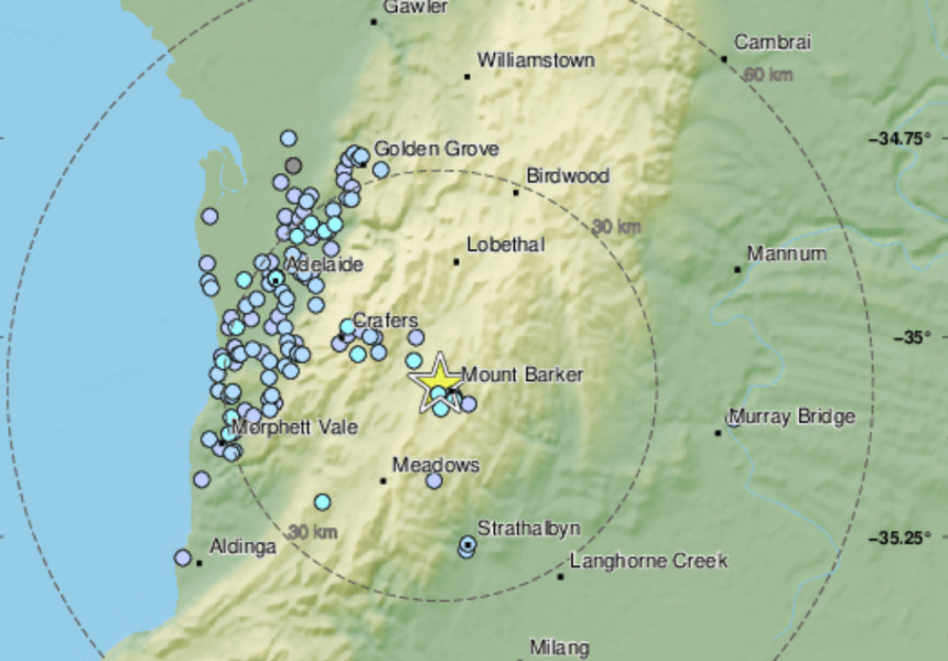 Yes, Adelaide woke up to a 3.8 magnitude earthquake this morning