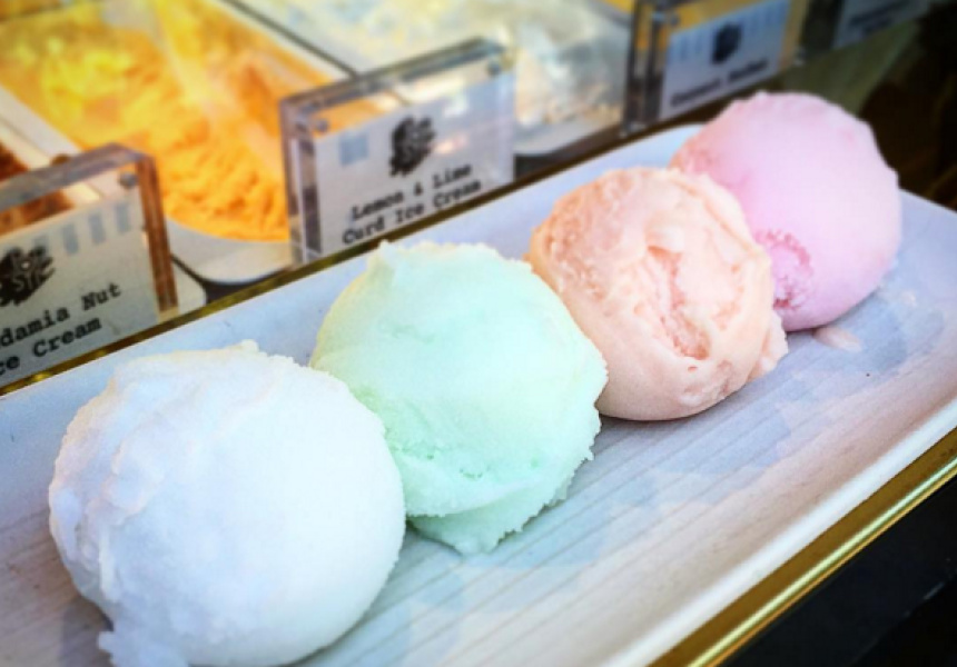 Sorbets by @popsticicecream, from left to right: G&T, Southside, Negroni and Singapore Sling
