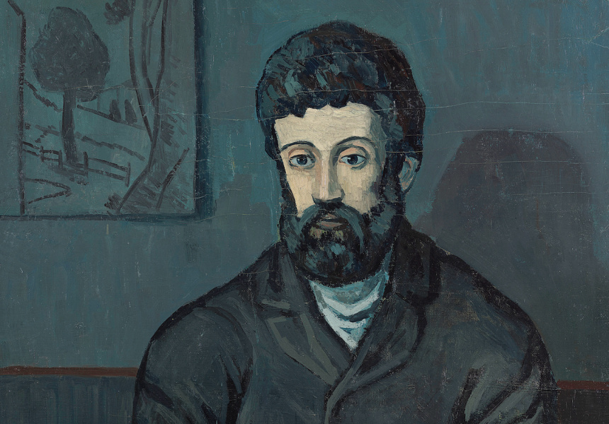 Pablo Picasso
Spanish 1881–1973
Portrait of a man (Portrait d’homme) winter 1902–03
oil on canvas
93.0 x 78.0 cm
Musée national Picasso-Paris
Donated in lieu of tax, 1979
© Succession Picasso/Copyright Agency, 2022 Photo © RMN-Grand Palais (Musée national Picasso-Paris) / Mathieu Rabeau
