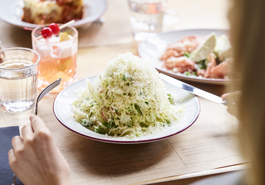 Baby's cavolo e piselli (cabbage and pea) salad

