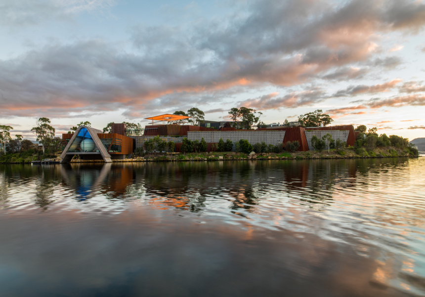 Mona, Sunrise with pharos. Image courtesy of the artist and MONA Museum of Old and New Art, Hobart, Tasmania, Australia
