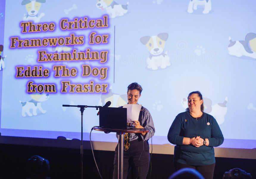 Queer Powerpoint at Pleasures Playhouse