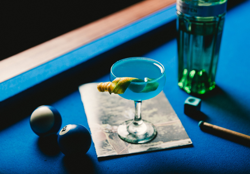 Dave Kerr chose to replace the Cointreau with Blue Curacao to create "The Corpse Reviver Number Blue".
