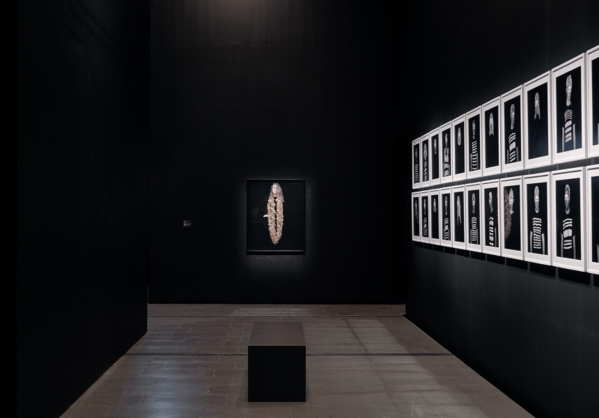 Installation view of Maree Clarke: Ancestral Memories open from 25 June – 3 October 2021 at The Ian Potter Centre: NGV Australia, Melbourne.
