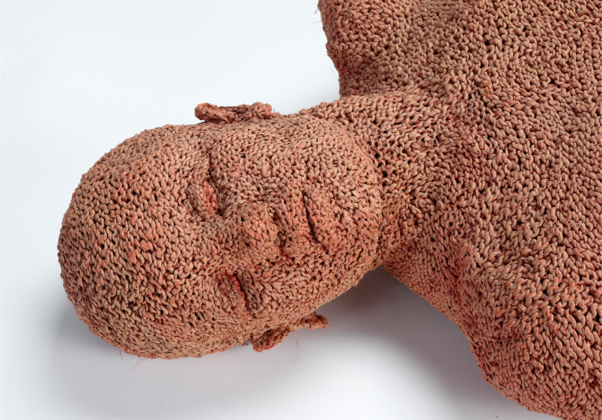 Ewa Pachucka
Arcadia: Landscape and bodies, 1972-77 (detail)
crocheted polypropylene, sisal, jute and manila fibres, aluminium, hessian sheeting
5 female life size figures; one life size sow; one life size dog; 15 landscape pieces; all to be assembled in area 244 x 396 cm
Art Gallery of New South Wales
Gift of Rudy Komon Art Gallery 1978 © Ewa Pachucka
