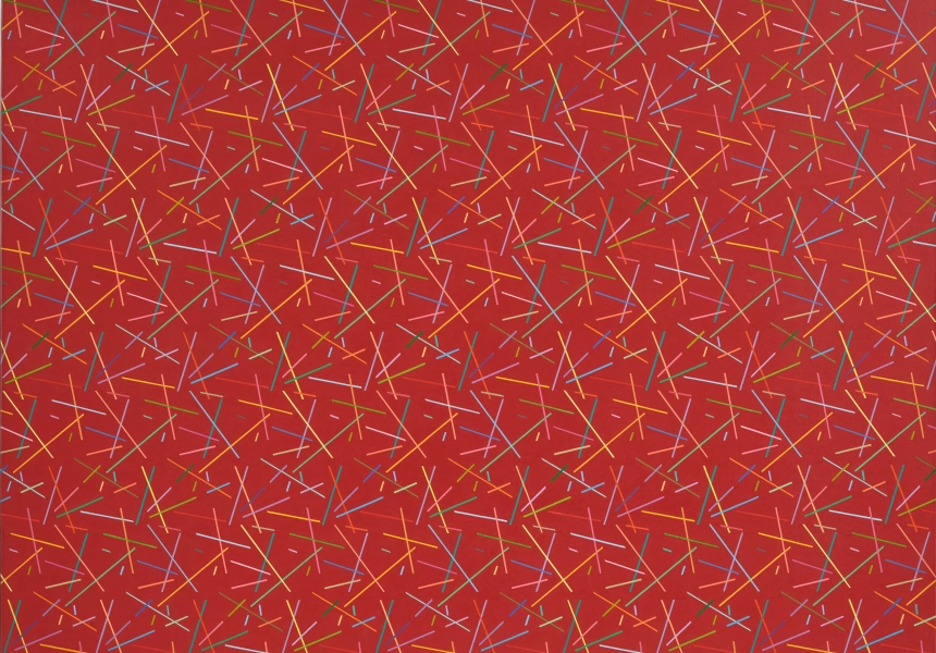 Lesley Dumbrell 'Spangle' 1977, Liquitex on canvas, 149 x 210 cm, Art Gallery of New South Wales, purchased 1979 © Lesley Dumbrell
