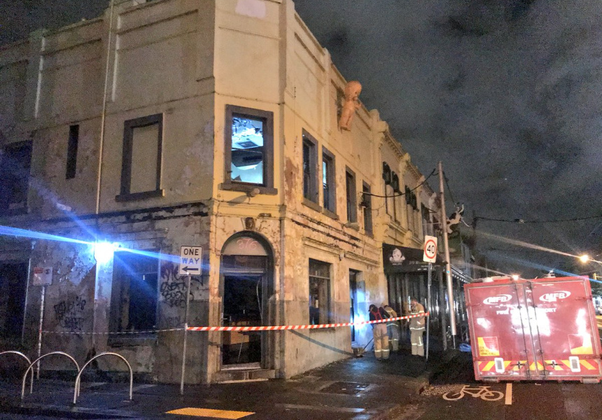 Fire at Bimbo Deluxe on Brunswick Street