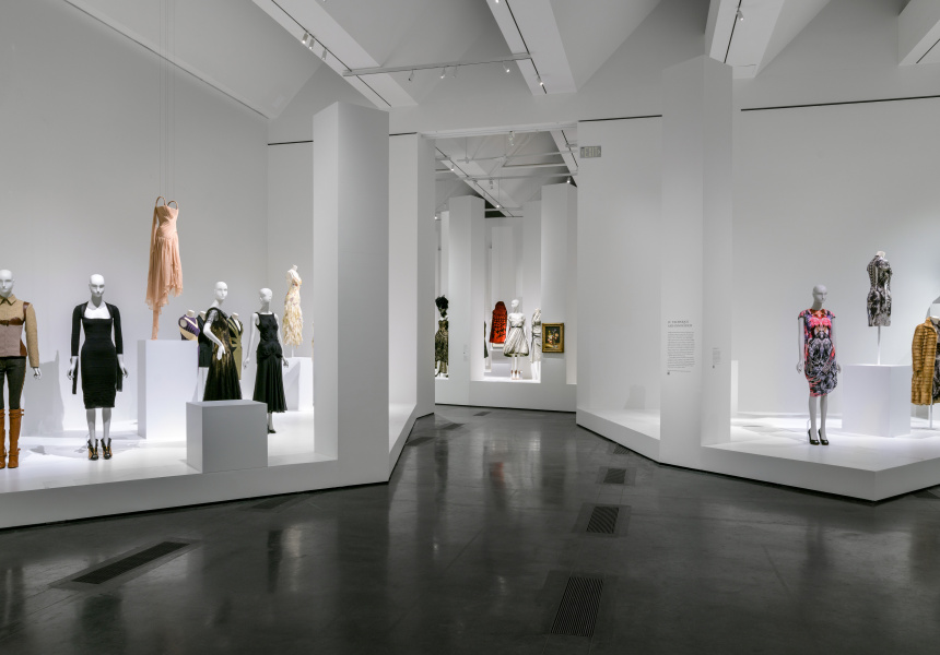 Installation photograph, Lee Alexander McQueen: Mind, Mythos, Muse, Los Angeles County Museum of Art, April 24– October 9, 2022, photo © Museum Associates/LACMA
